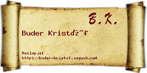 Buder Kristóf névjegykártya
